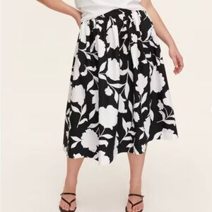 Kate Spade Classic Rose Volume Midi Skirt L